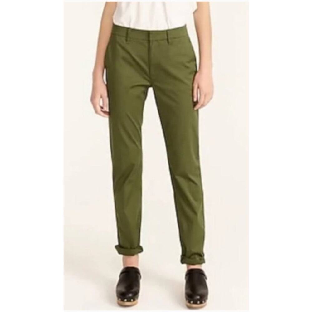 NWT J. Crew Slim Boyfriend Chino Pant in Fatigue Green Size 32